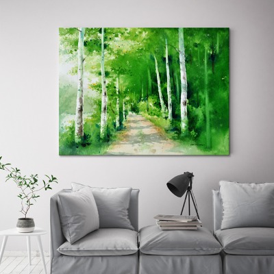wp015 (김태영) 나무숲 수채화 캔버스그림