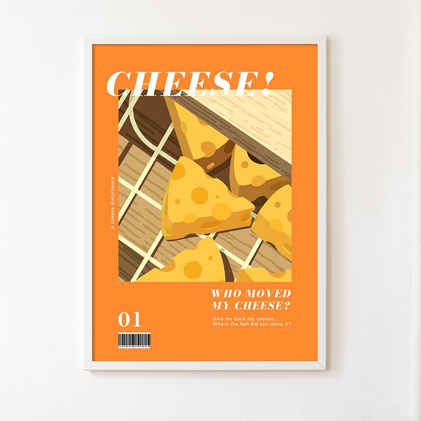 fr194 (BY MOMO) 치즈 일러스트 인테리어 포스터
