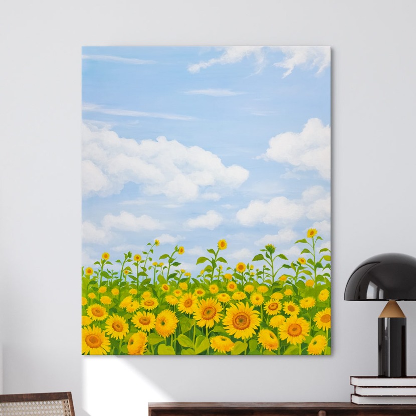 wp147 (BY MOMO)  여름 해바라기꽃밭 풍경 캔버스 그림