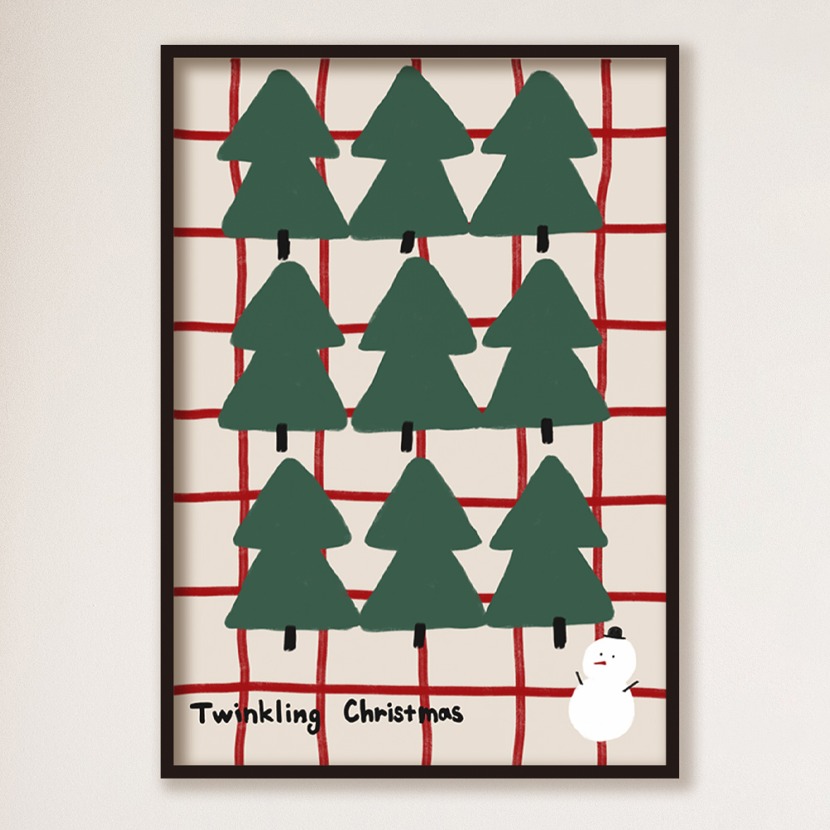 fr324 (BY MOMO) 트윙클 크리스마스 인테리어 포스터 액자